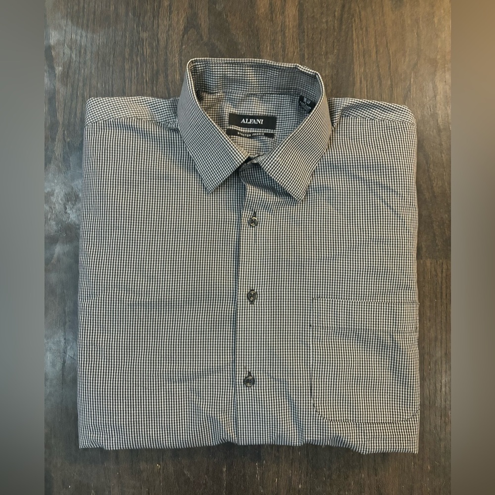Alfani Men L Dress Shirt Long sleeve button down